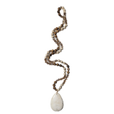 Handmade Howlite Beaded Long Stone Necklace (Turquoise & Ivory)