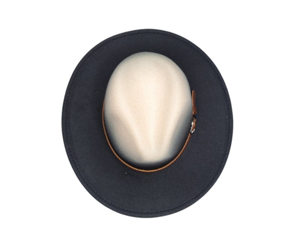 Black Hand-Dipped Ombre Wide Brim Hat