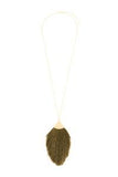 Olive Tassel Pendant Necklace