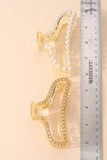 Two Piece Pearl Chain Cut Out Hair Claw Set